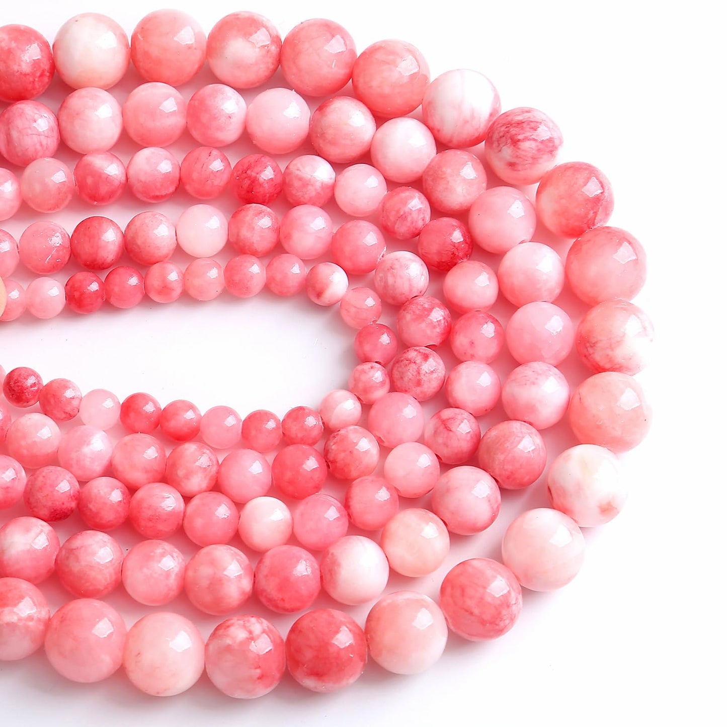 160PCS 4MM Pink Persian Jade Spacer Loose Beads for Jewelry Making DIY Bracelet Necklace 2 Strands