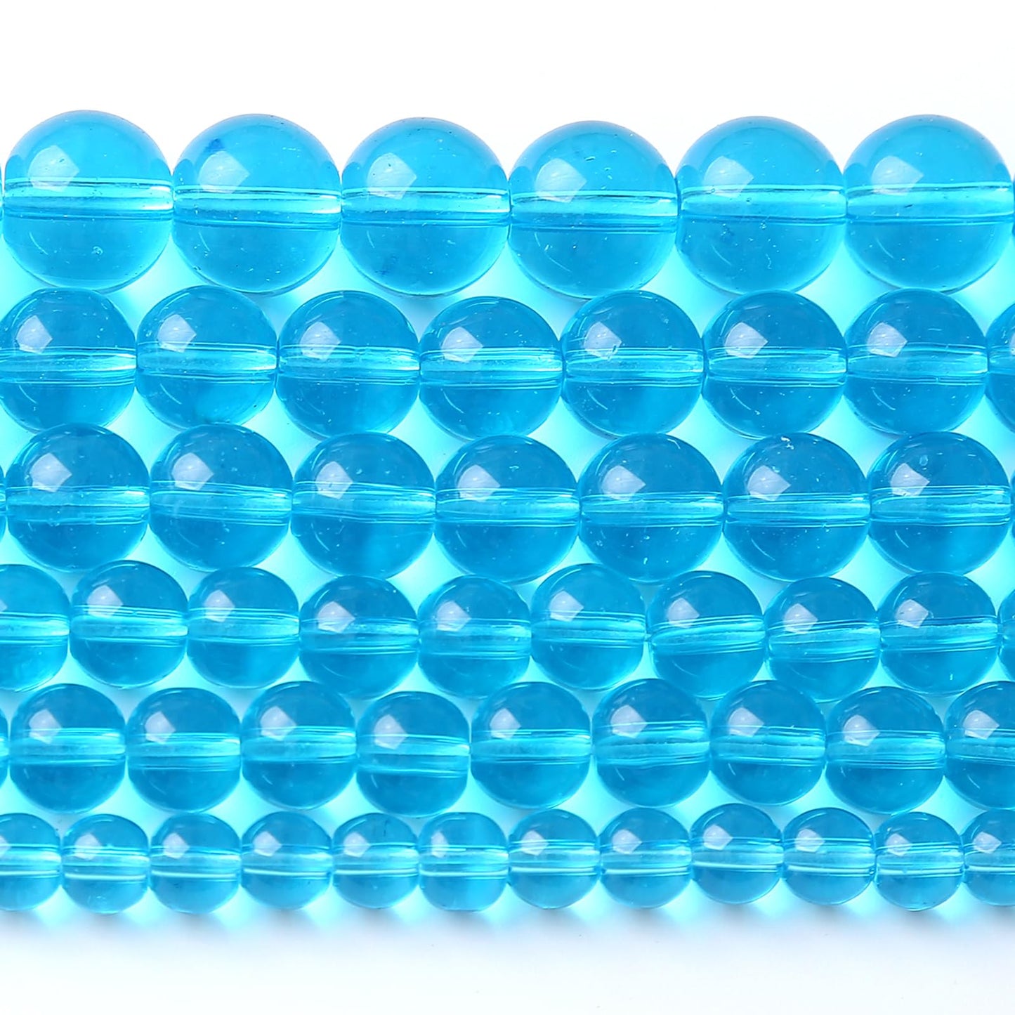 zhovmylo 12MM Lake Blue Glass Beads Natural Gemstone Round Loose Stone Beads for Jewelry and Bracelets Making 32pcs 15"