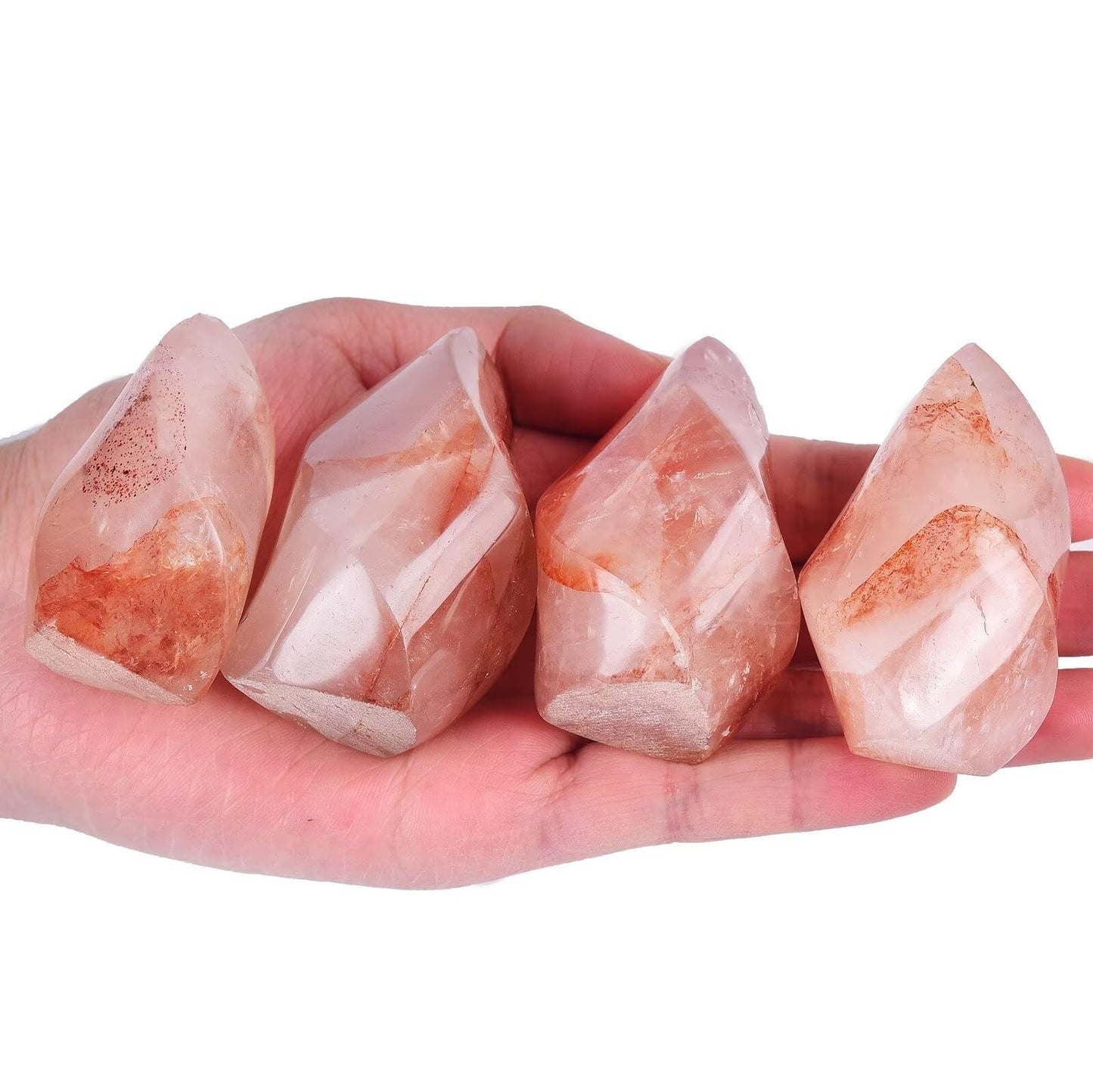 AMOYSTONE Red Hematoid Flame Shaped Stone Towers Obelisk Natural Healing Crystal Quartz Reiki Energy Decoration Home Office Small 1.0LBS