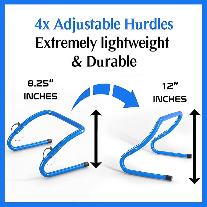 Agility Training Equipment Set | Soccer Training Equipment for Kids Youth | Agility Ladder Speed Training Equipment with Bag | Football Training Equipment with Speed Hurdles, Cones for Footwork