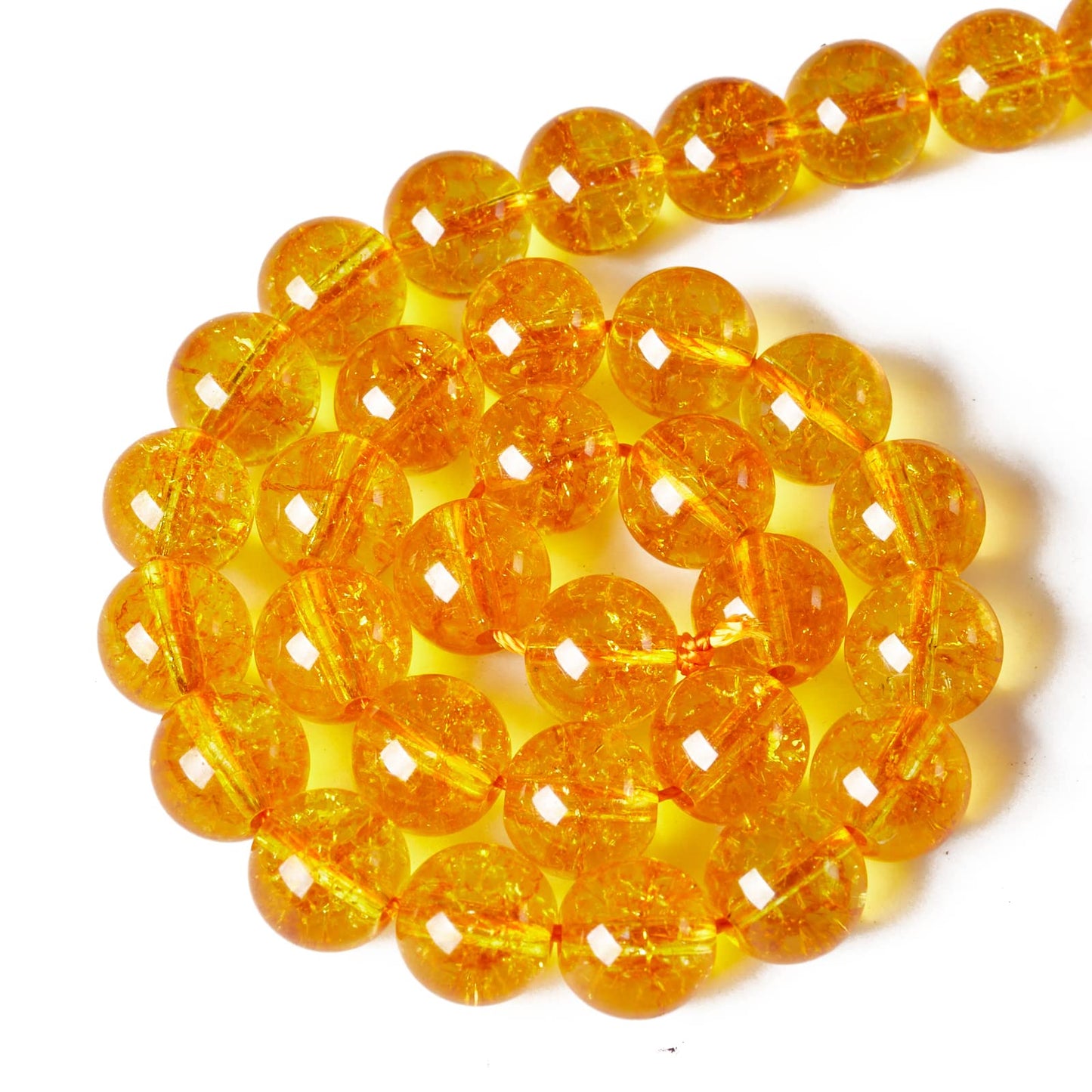 100pcs 10mm Citrine Beads Natural Gemstone Beads Round Loose Beads for Jewelry Making