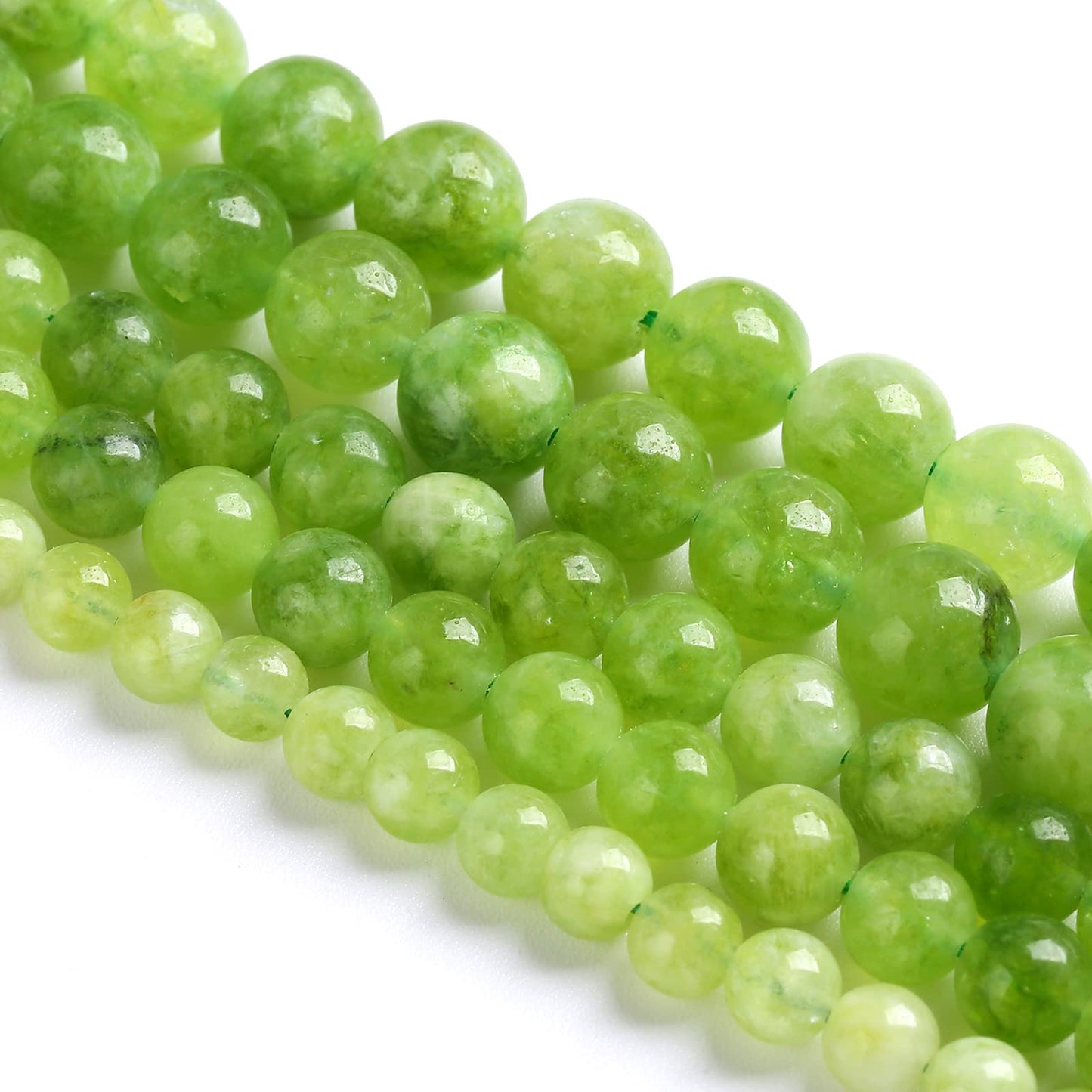 6MM 60PCS Natural Green Peridot Jade Quartz Beads for Jewelry Making DIY Bracelet Crystal 1 Strand