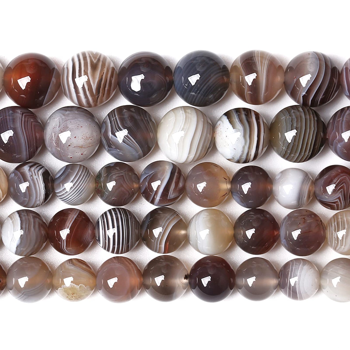 12MM 32PCS Natural Gemstone Stone Botswana Sardonyx Agate Beads for Jewelry Making DIY Bracelet
