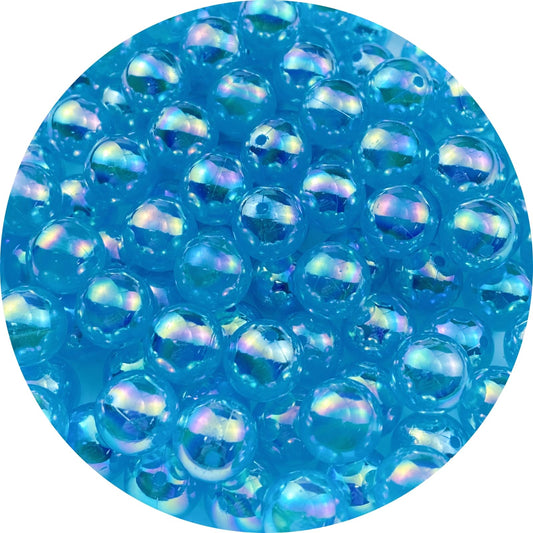 1000pcs Acrylic Round Beads 6mm AB Colors Craft Beads Round Spacer Beads with Holes for Earring Bracelet Necklace Key Chains Jewelry Making(Water Blue AB)