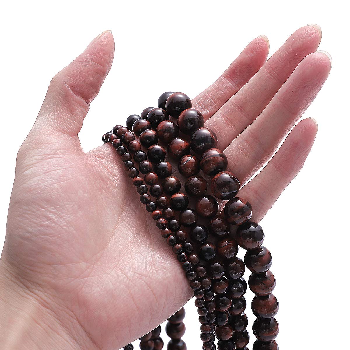 BEADIA Natural Red Tiger Eye Stone Round Loose Semi Gemstone Beads for Jewelry Making 4MM 89PCS