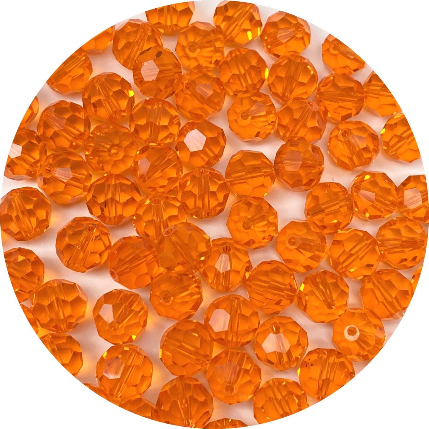 LIMAOLLY 40pcs 12mm Faceted Crystal Glass Beads Round Spacer Beads for Jewelry Making DIY Craft Making Necklace Bracelet Earring Wind Chimes Suncatchers Ornament(512-Tangerine)