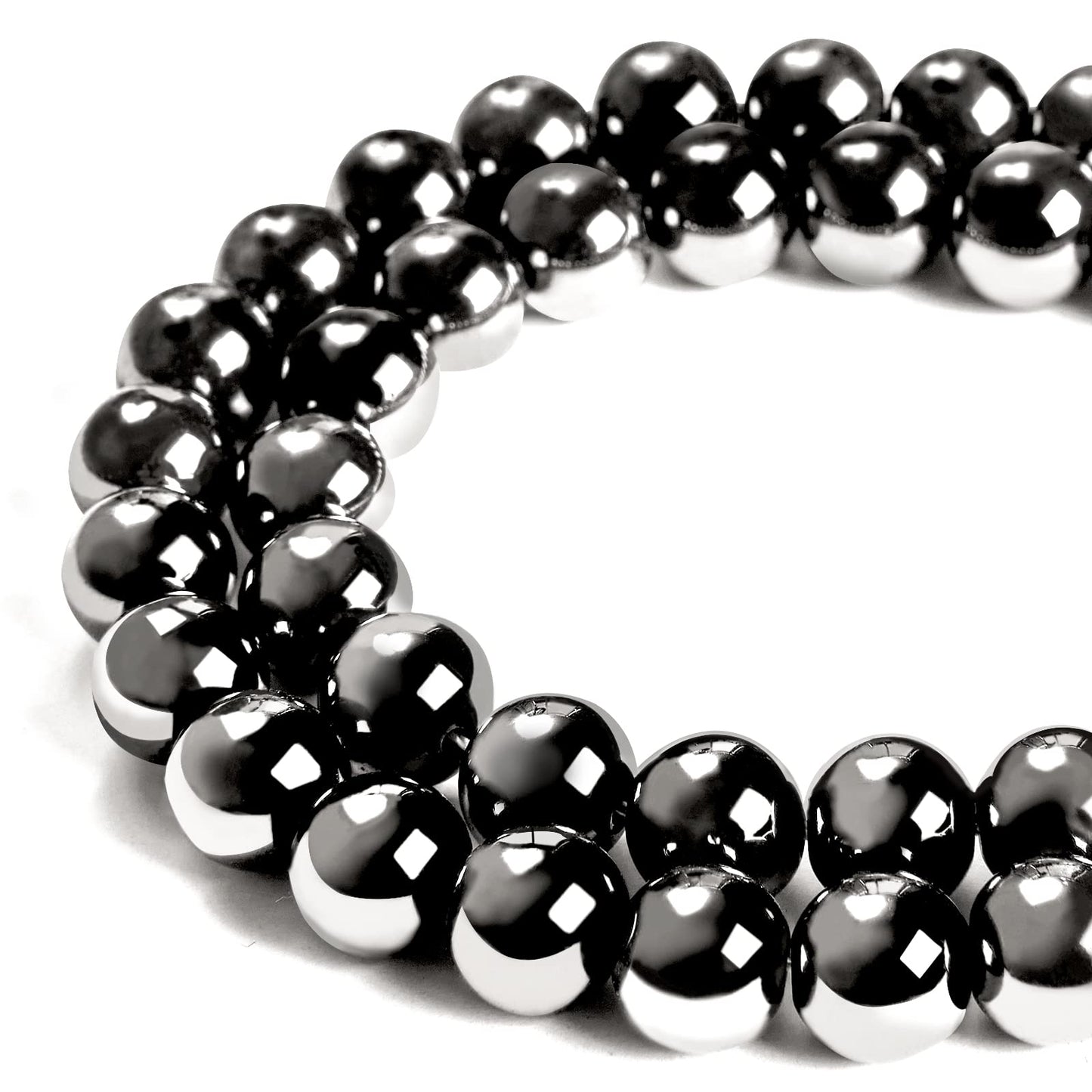 100pcs 10mm Black Hematite Beads Natural Gemstone Beads Round Loose Beads for Jewelry Making