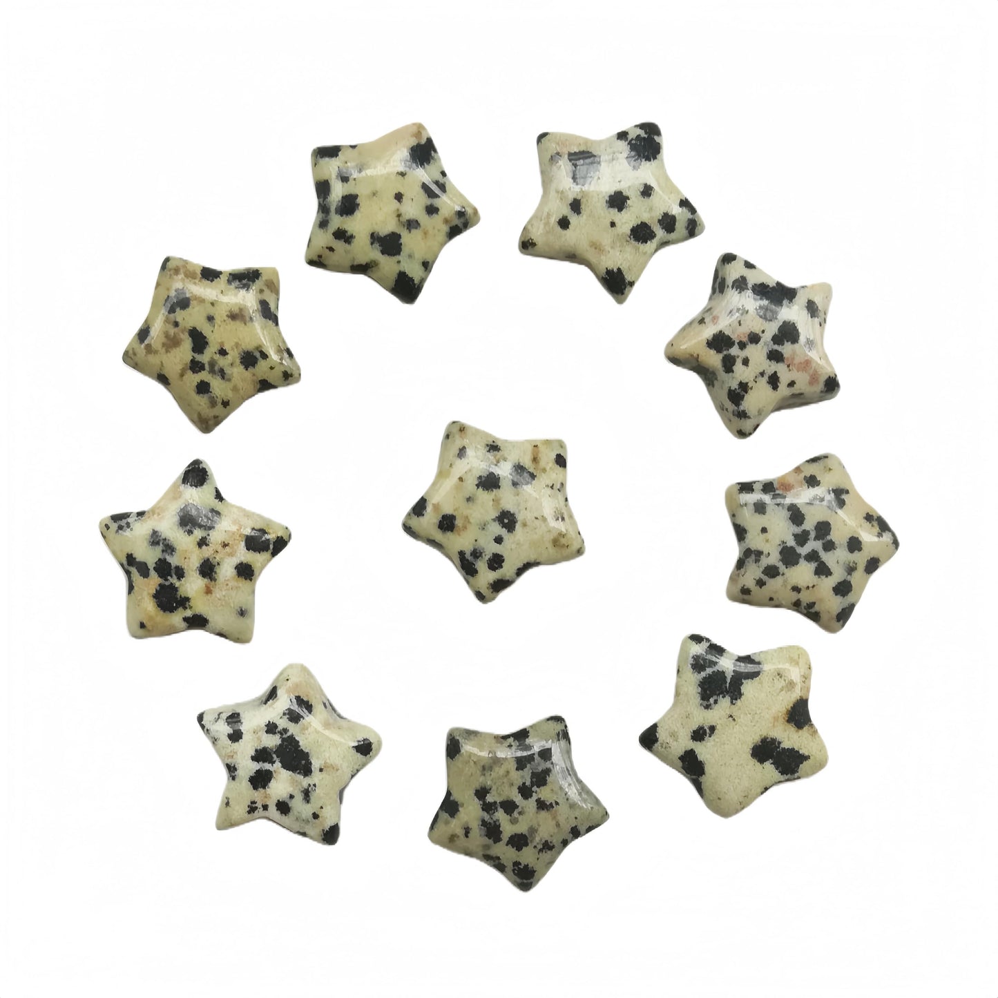 Sunshcat Natural Speckle 10Pcs Star Shaped Thumb Crystals and Healing Stone,0.6" Haped DIY Jewelry Pendant ﻿