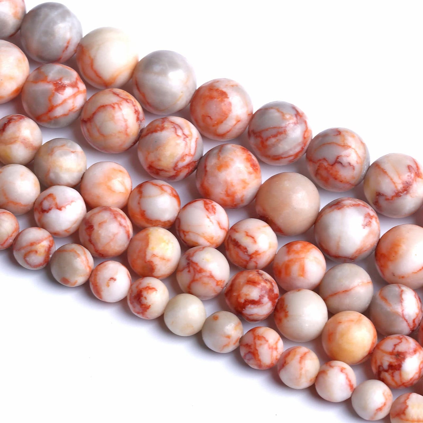 10MM 38PCS Natural Stone Red Network Jasper Loose Beads for Jewelry Making DIY Bracelet