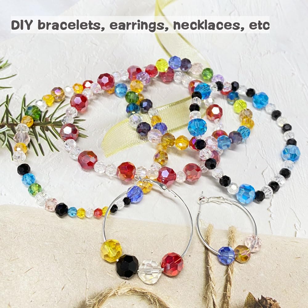 LIMAOLLY 70pcs 10mm Faceted Crystal Glass Beads Round Spacer Beads for Jewelry Making DIY Craft Making Necklace Bracelet Earring Wind Chimes Suncatchers Ornament(507-Peacoca Blue)