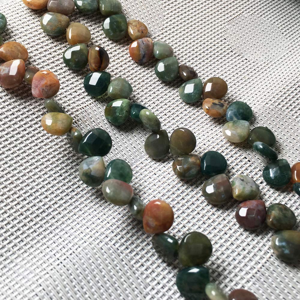 Natural Stone Beads Water Drop Shape Faceted India Agate Gemstone Loose Beads for Jewelry Making