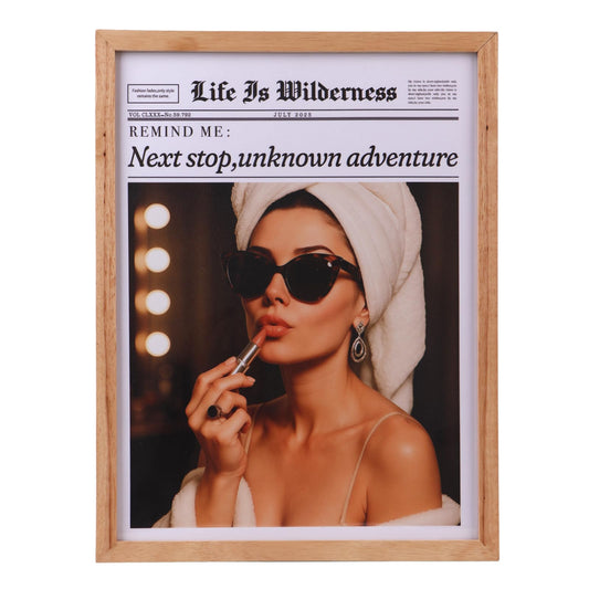 framed artwork for walls, Audrey Hepburn Vintage Wall Art, 12x16in, Natural Oak Framed Canvas Wall Decor for Bedroom Bathroom Dorm girls room decor 1 piece.