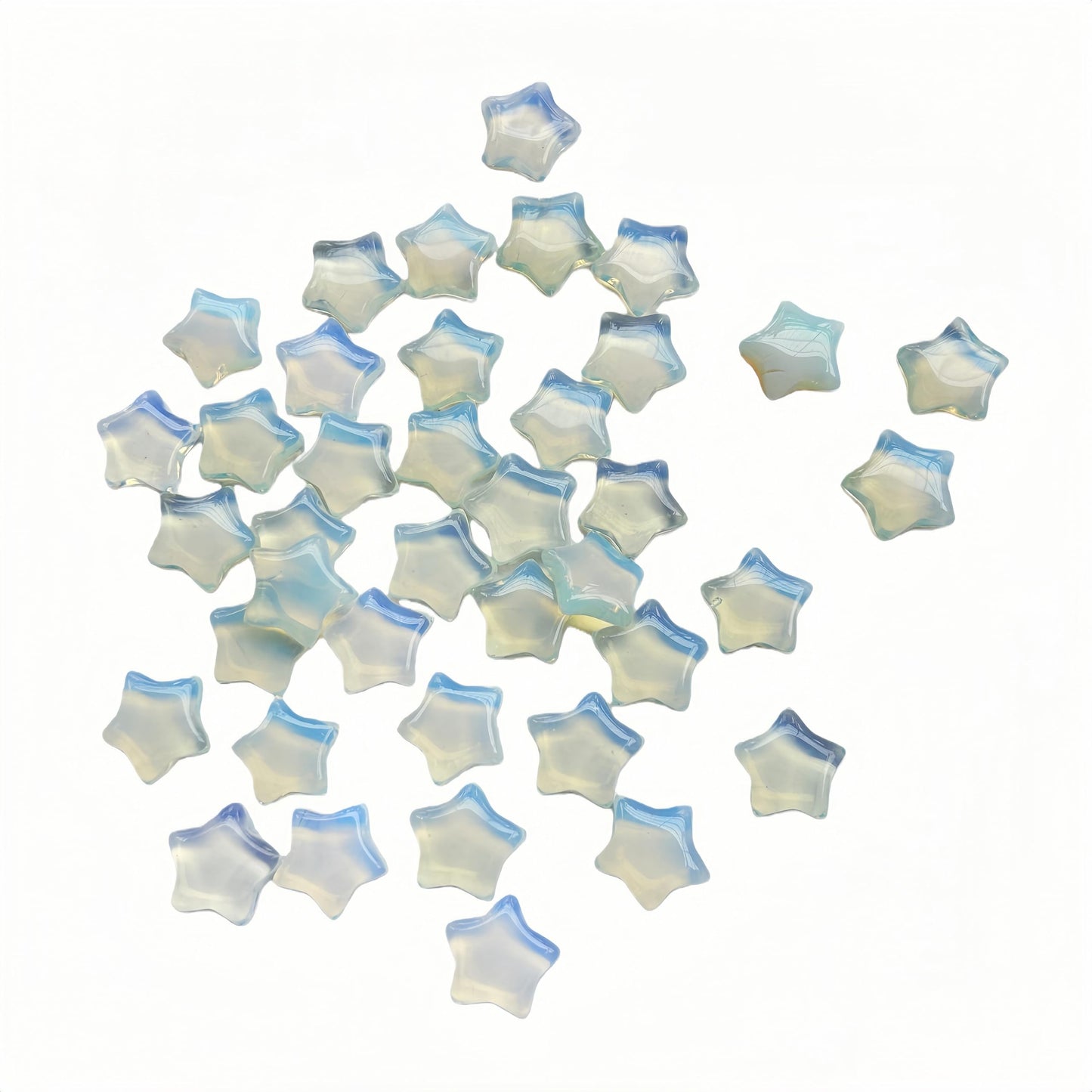 Sunshcat Synthetic Opalite10Pcs Star Shaped Thumb Crystals and Healing Stone,0.6" Haped DIY Jewelry ﻿