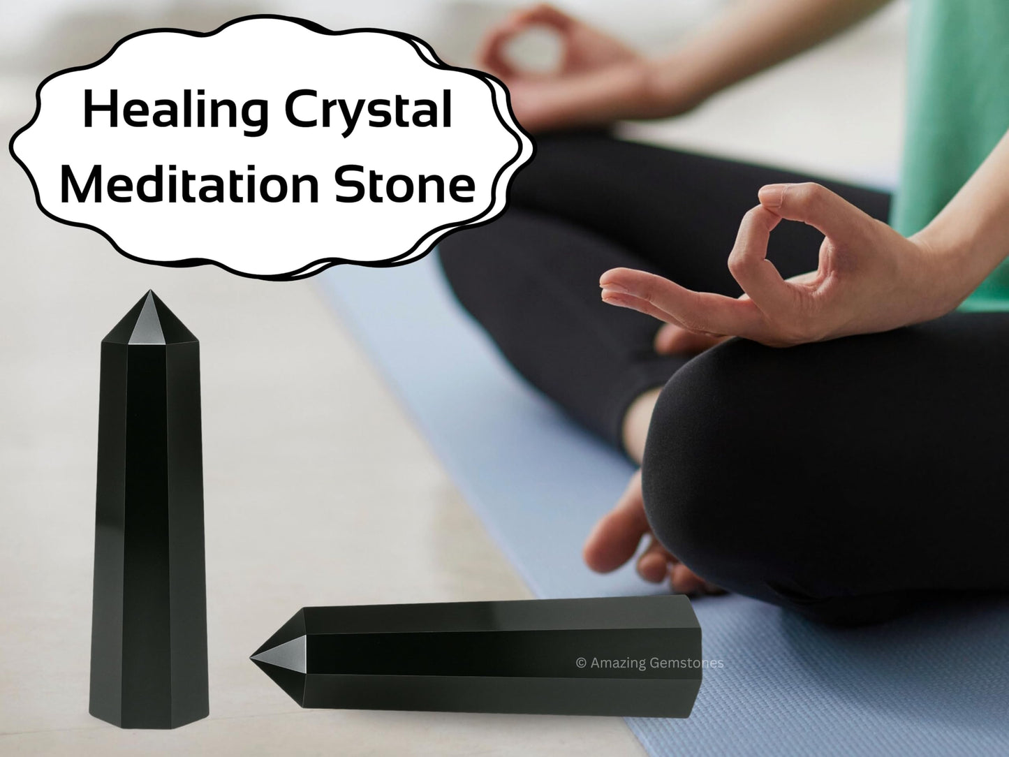 Amazing Gemstone Black Obsidian Crystal Towers ~ Natural Healing Crystal Point Obelisk for Reiki Healing and Crystal Grid (3" to 4" INCH)