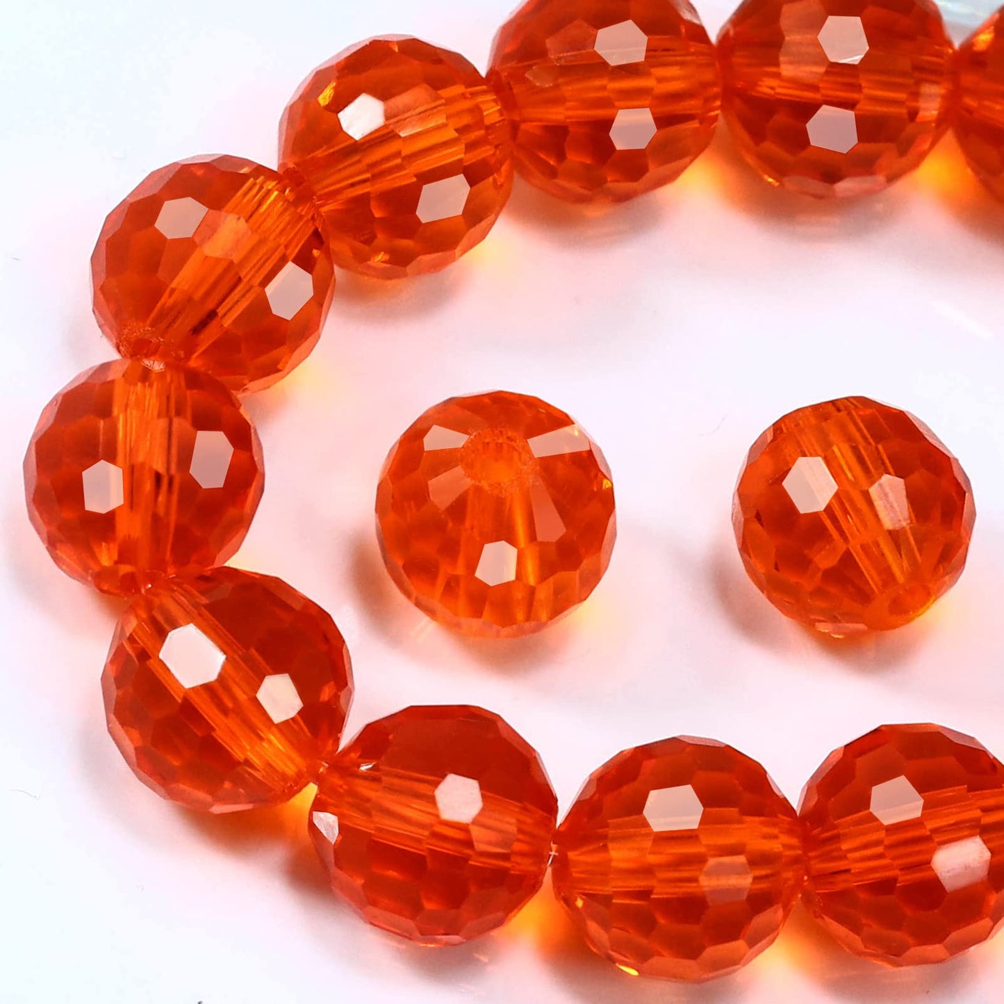 Dowarm 100PCS 8MM Crystal Glass Beads for Jewelry Making, Hyacinth Faceted Crystal Beads for Crafts Bracelet Wind Chimes Suncatcher, #5003 Rondelle Spacer Beads, Loose Gemstones