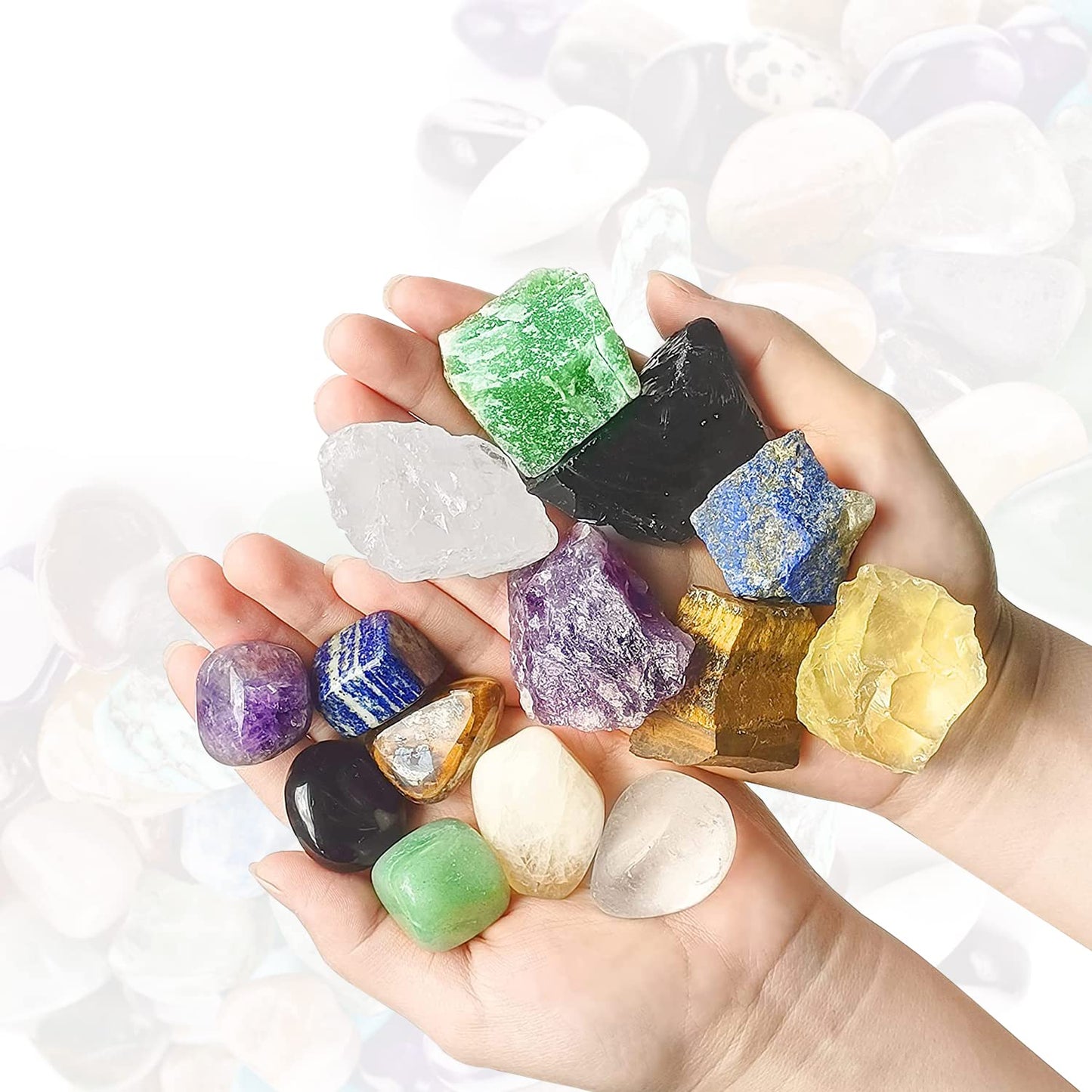 Labradorite Healing Crystal Stones, 1.25-2.0" Large Reiki Healing Gemstones Natural Tumbled Polished Stones for Energy Witchcraft Therapy Meditation