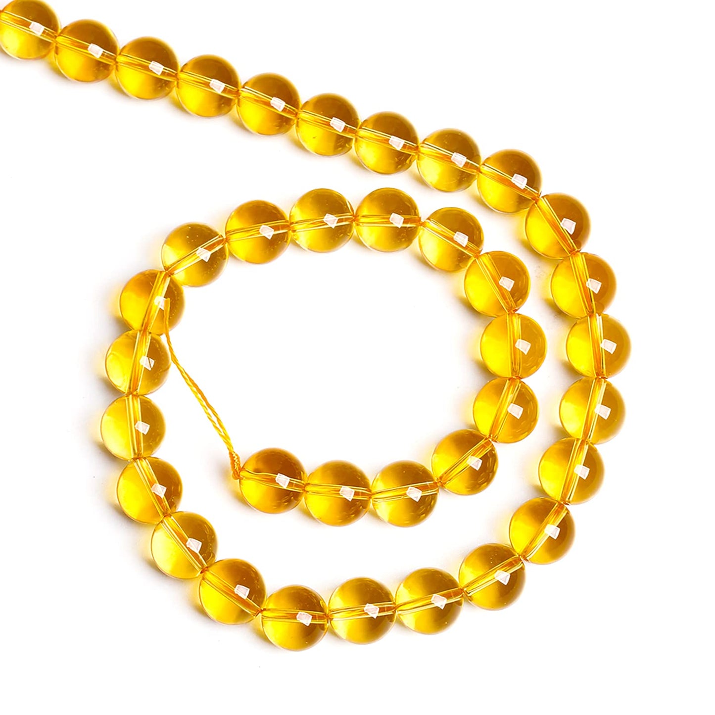 10MM 38PCS Natural Crystal Stone Clean Citrine 3A Grade Loose Beads for Jewelry Making DIY Bracelet