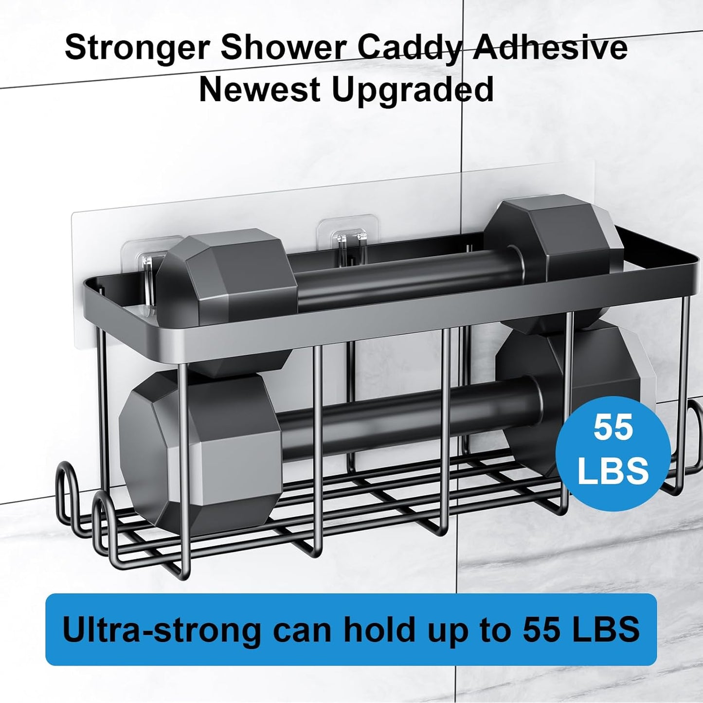 Skiennix Shower Caddy Hooks - 14 Pack Transparent Waterproof Adhesive Wall Hooks | No Drilling Required