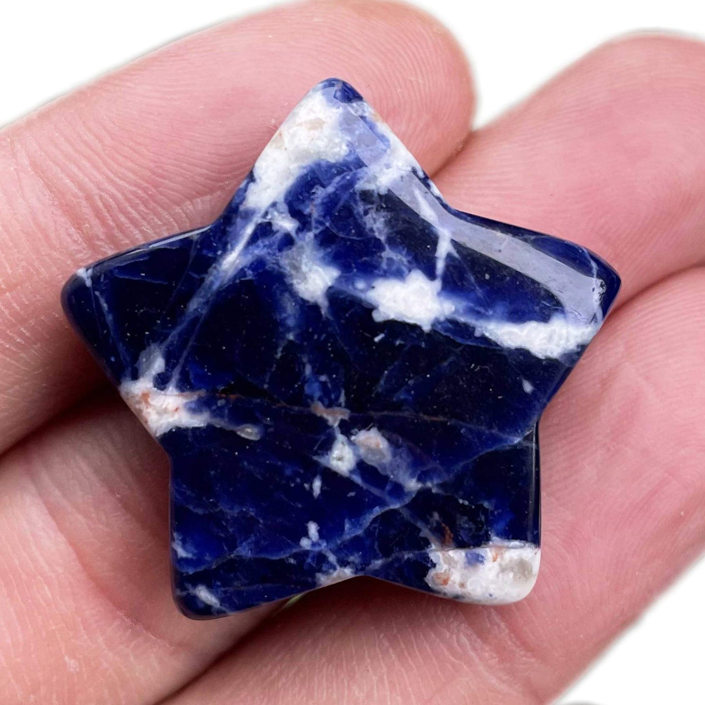 Fekuar Sodalite Crystal Star Chakra Stones for Reiki Healing Yoga Balance Meditation Polished Mini Pocket Palm Stone 1 Inch (30mm)