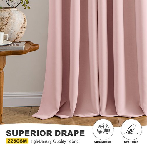 MIULEE Baby Pink Blackout Curtains - Thermal Insulated Room Darkening Drapes | 40 x 54 Inches, 2 Panels