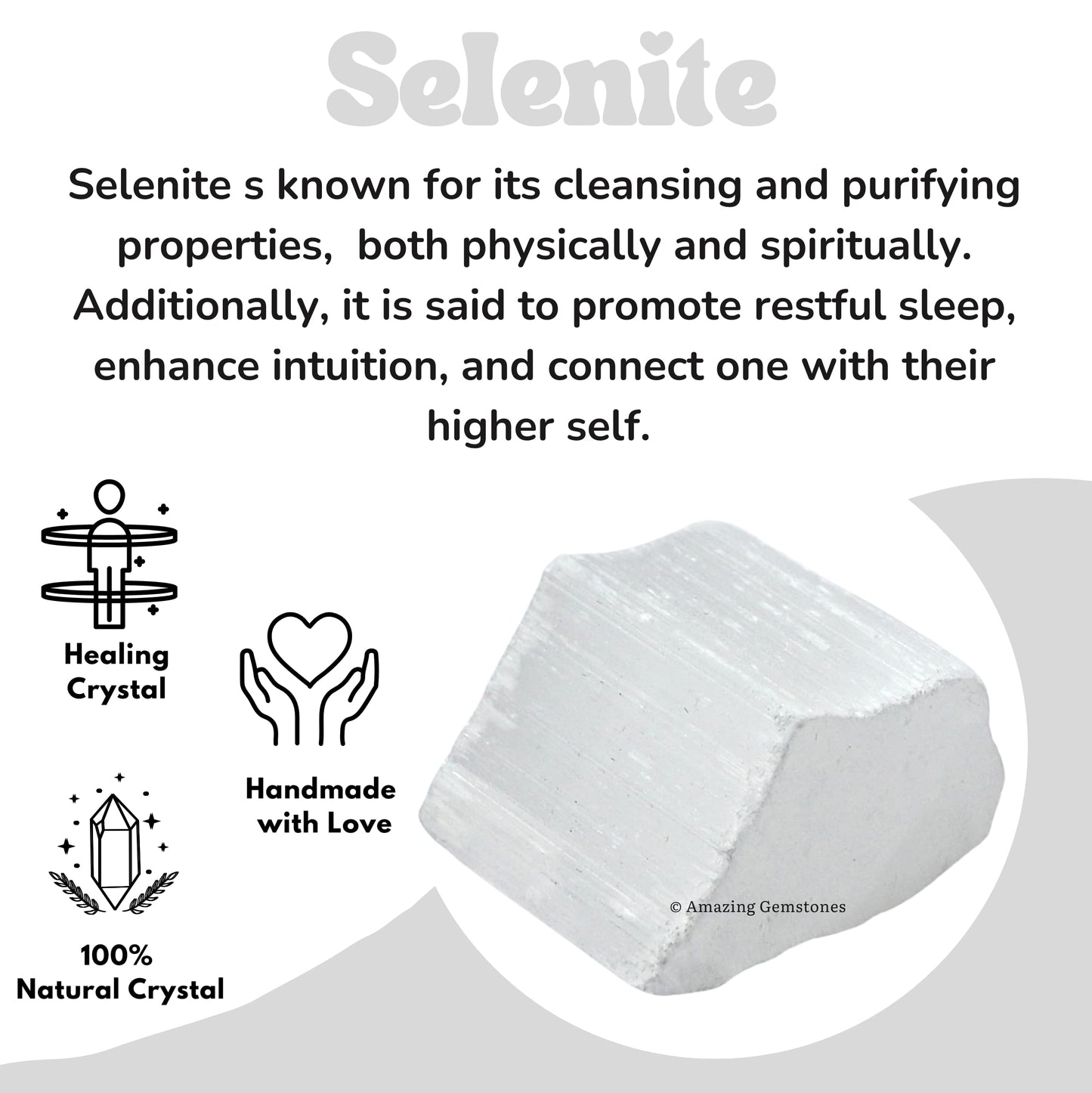 Amazing Gemstone Black Tourmaline Selenite Crystal - 1lb Bulk Raw Black Tourmaline Crystals and Selenite Healing Crystals for Protection, Crystal Grid, Energy Piedra Selenita Original