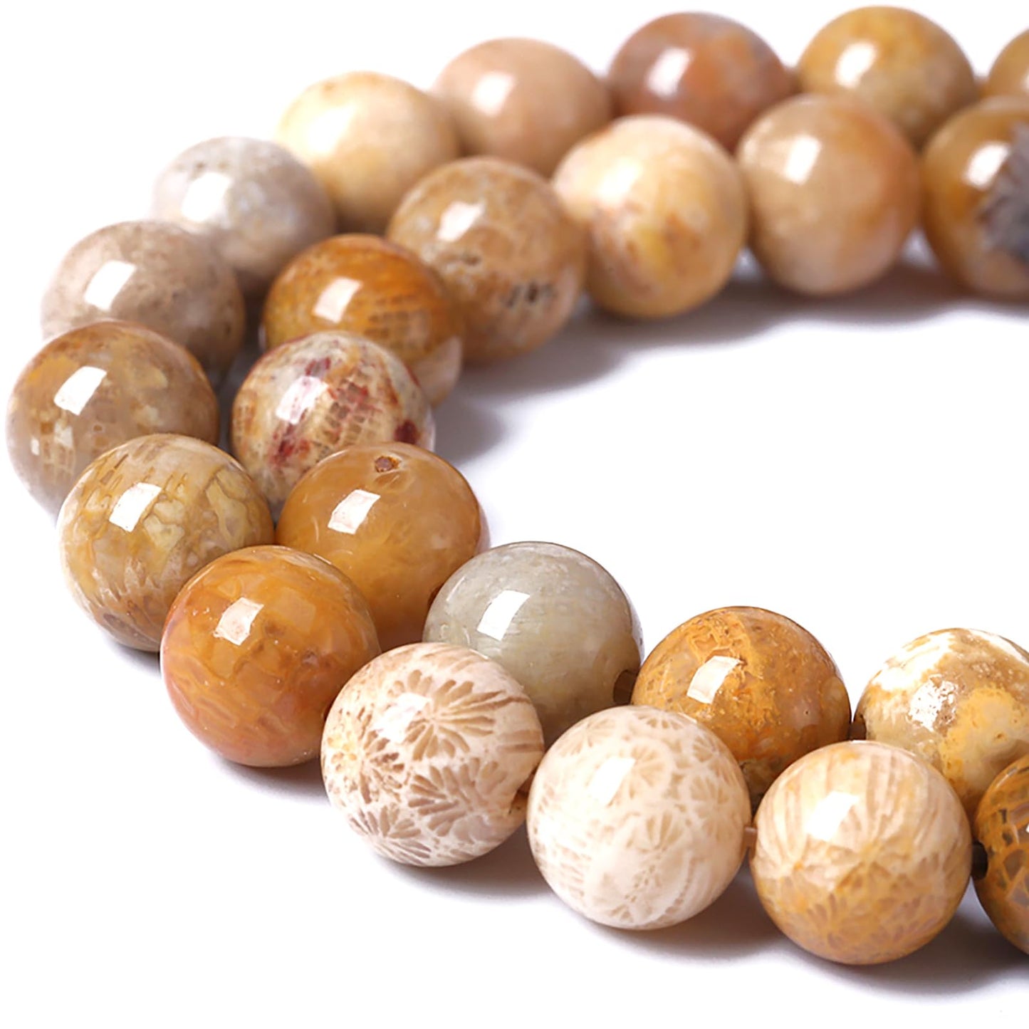 8MM Coral Jade Stone Beads Chrysanthemum Gemstone Round Crystal Energy Jade Beads for Jewelry and Bracelets Making 90pcs 2 Strands 32"