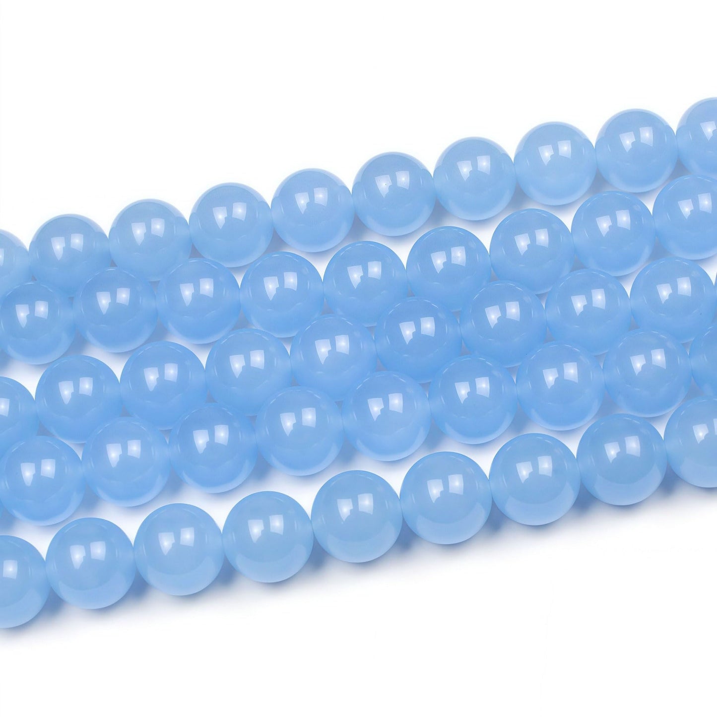 MJDCB Natural Aquamarine Chalcedony Round Loose Beads for Jewelry Making DIY Bracelet Necklace (4mm)