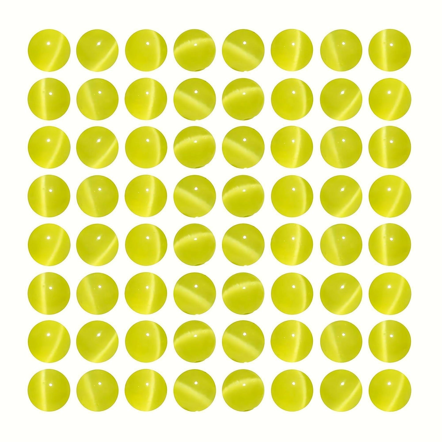 MJDCB 30pcs Lemon Yellow Cat Eye Stone Beads 12mm Round Crystal Loose Bead for Jewelry Making DIY Bracelets Necklace