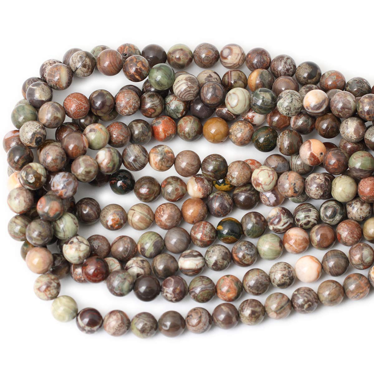 CHEAVIAN 35PCS 10mm Natural Patterned Agate Round Loose Beads for Jewelry Making 1 Strand 15 inches