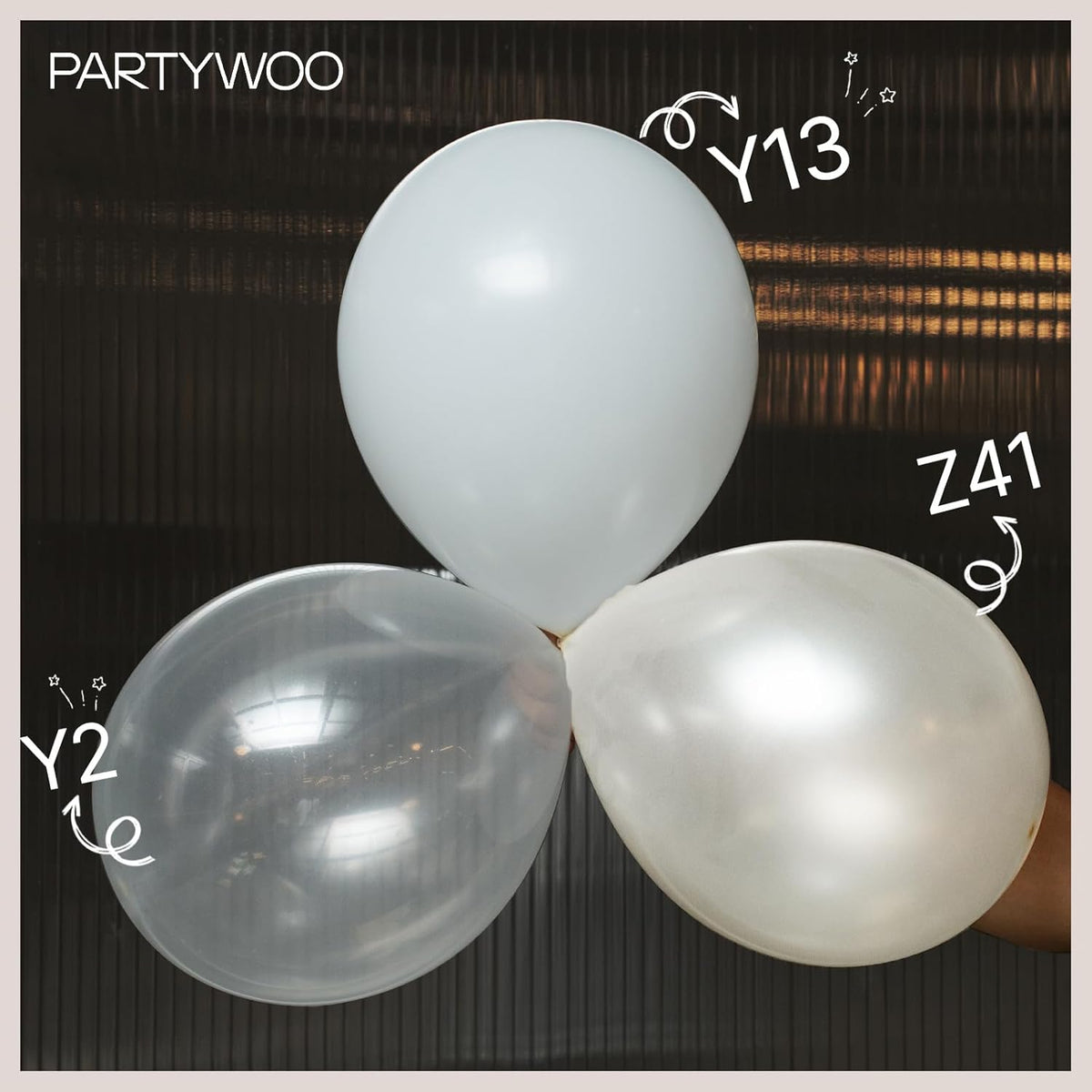 PartyWoo White Balloons - 100-Piece Matte Latex Balloon Arch Kit | 5-12 Inch Sizes for Weddings, Graduations & Parties