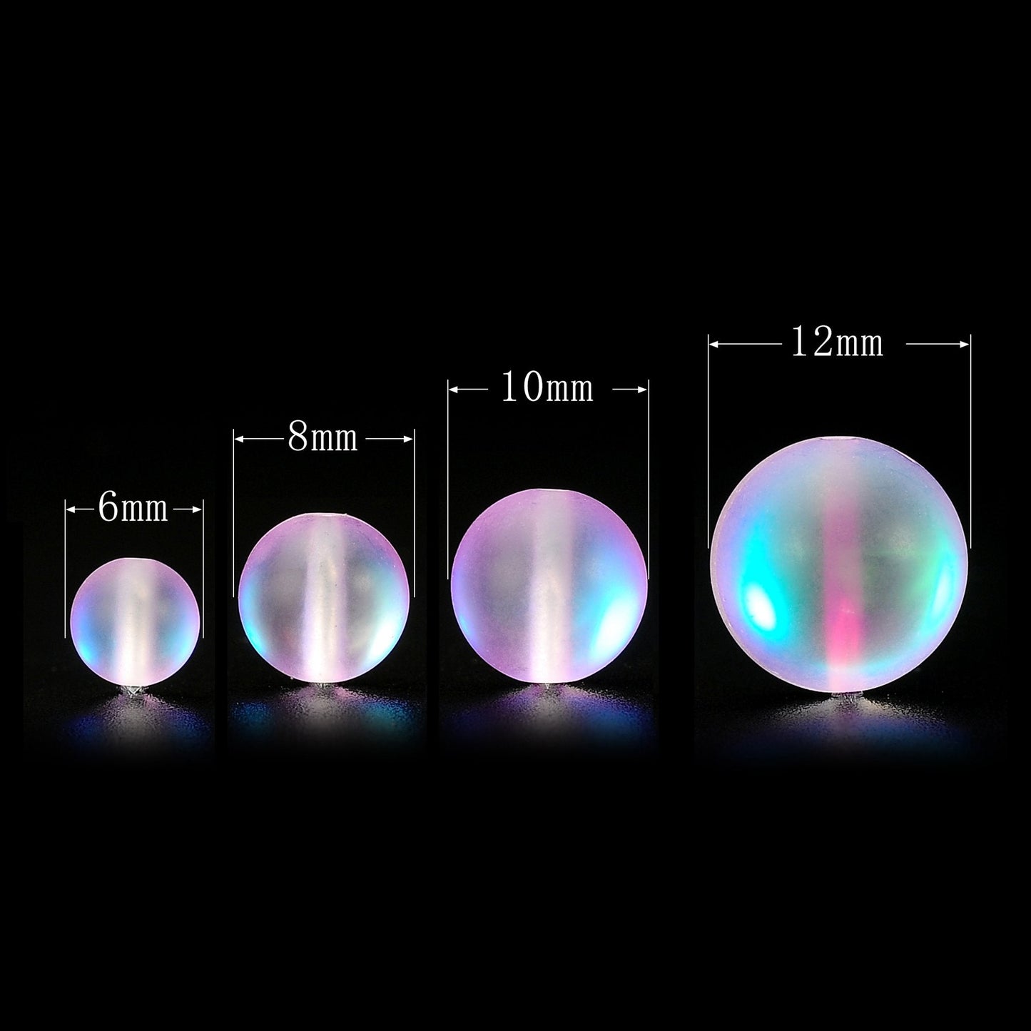 RUBYCA 10mm Round Moonstone Matte Crystal Glass Beads Aura for Jewelry Making Purple, 1 Strand