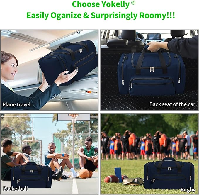 Sports Duffel Bag 22 Inch Travel Gym Duffle - Blue