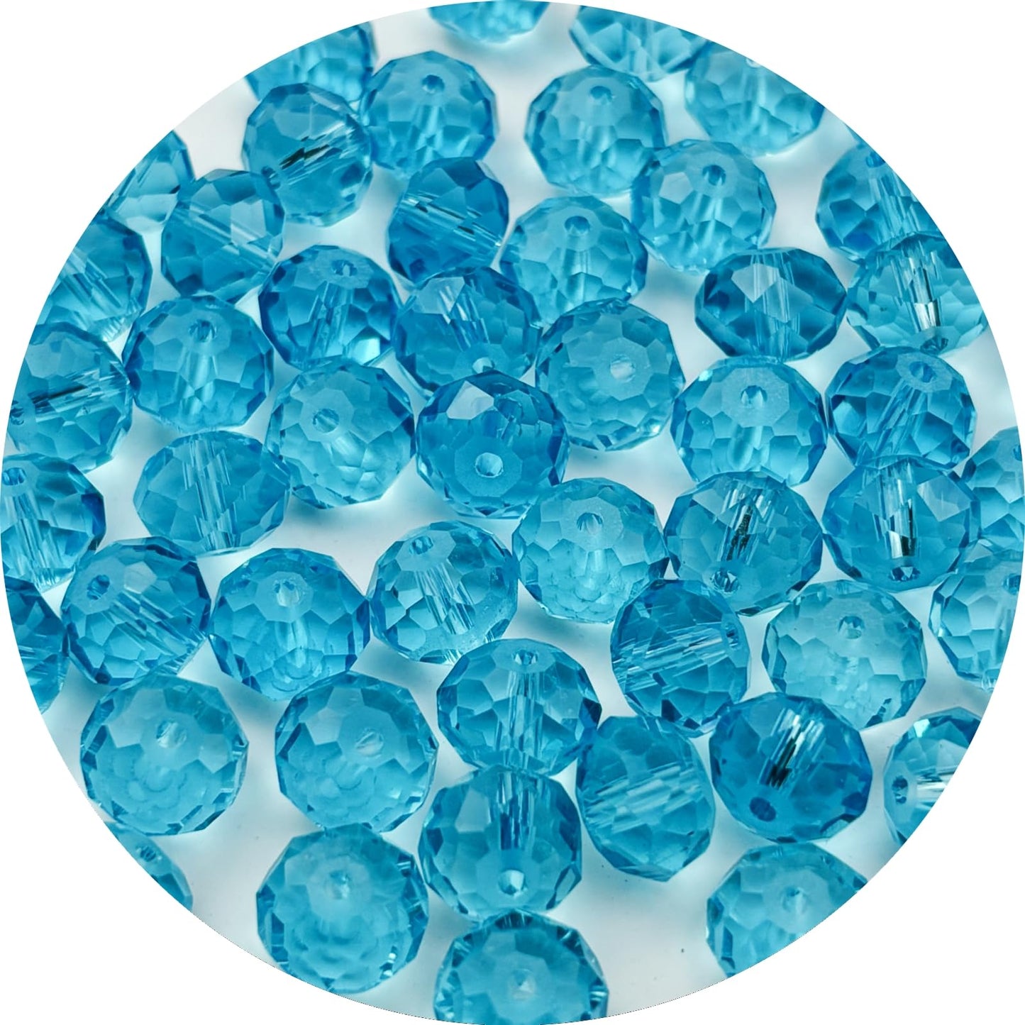 YUEXIGO 500pcs 4mm Crystal Glass Beads for Jewelry Making, Faceted Rondelle Glass Spacer Beads for Wind Chimes Bracelet Earring Necklace DIY Craft(Light Lake Blue)