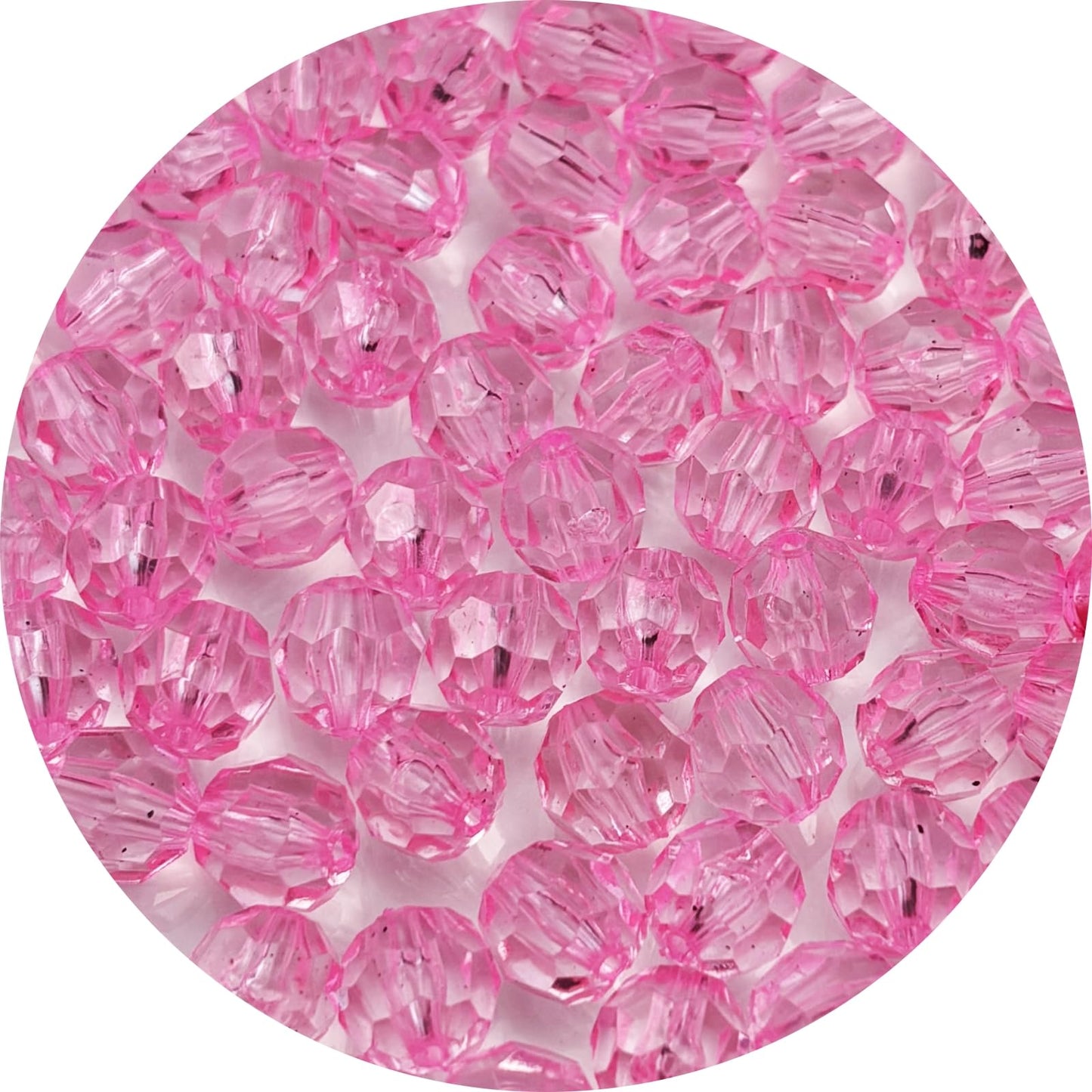 YUEXIGO 400pcs 8mm Acrylic Round Faceted Beads for Crafts Faceted Spacer Beads for Sewing Crafts Decoration Necklaces Bracelets Earrings Jewelry Making(Pink)