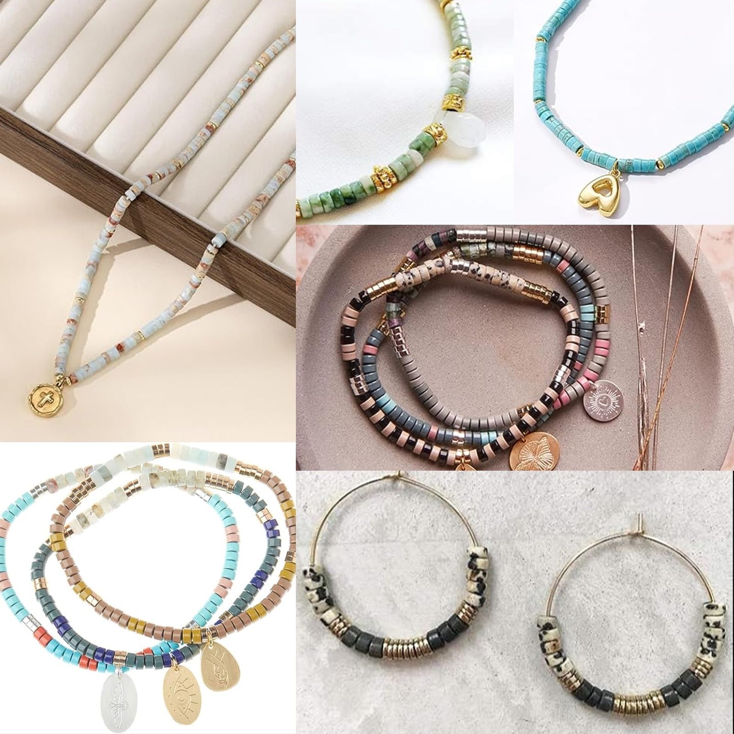 NITOPUPU 150Pcs 4×2mm Natural Purple Jade Spacer Stone Beads for Jewelry Making Supplies, Loose Semi Flat Round Gemstone Tube Beads for Bracelets DIY Crafts