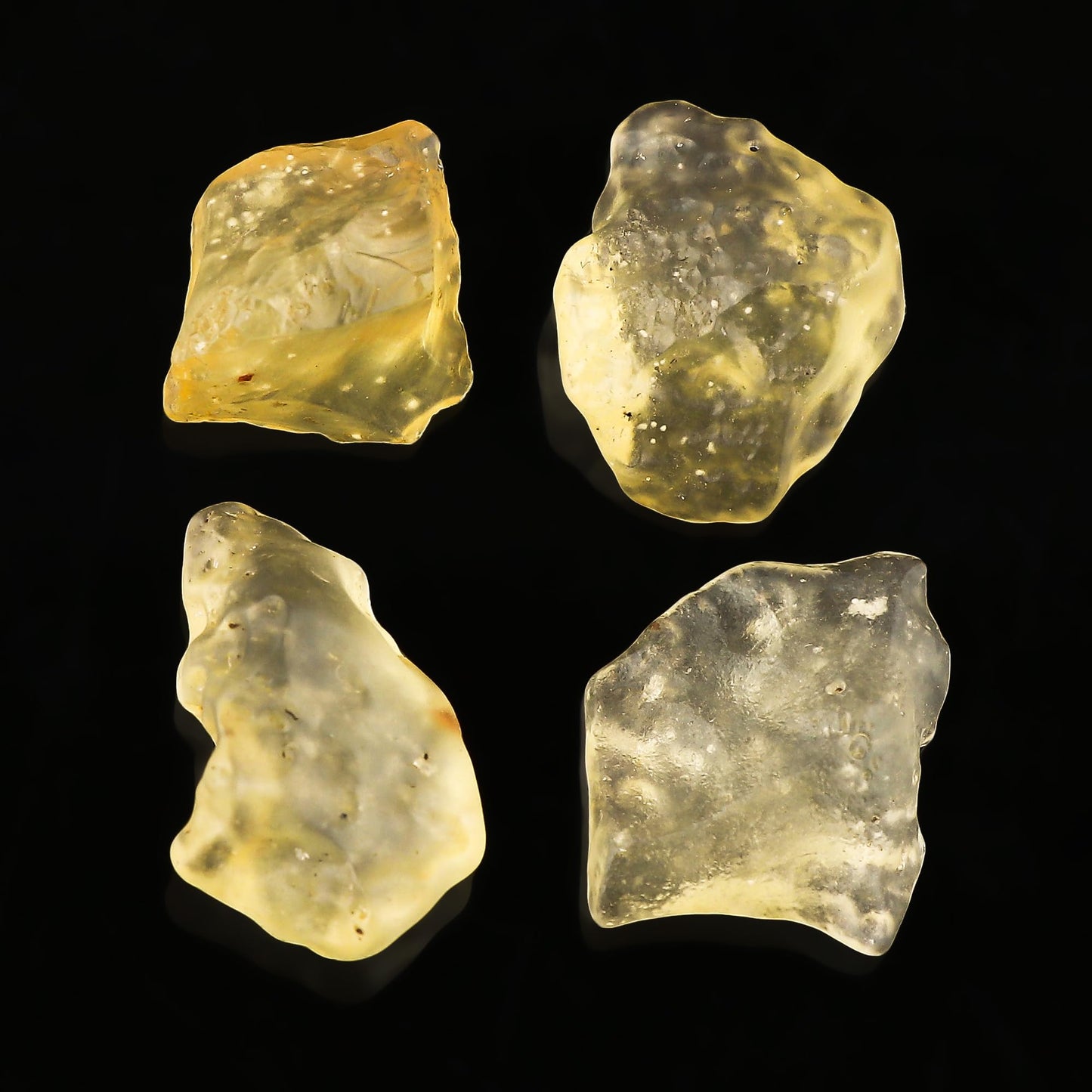 CRYSTALIS (9gm) (4pcs) Raw Libyan Desert Glass/Natural Golden Tektite, Rare Loose Gemstone Wholesale Bulk Rough Jewelry Making Supply, Wire Wrapping, DIY, Gem Collectibles (13-18mm)