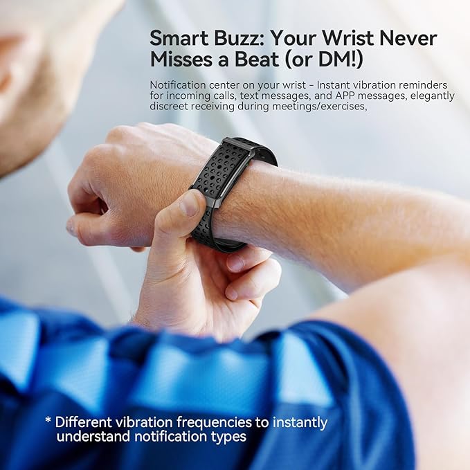 Smart Bracelet, Wearable Activity & Fitness Tracker Band, 24H Sleep Tracker, All-Day Continuous Heart Rate Blood Pressure Stress HRV Monitor, 173 Sport Modes Smart Wristband with Free APP Black