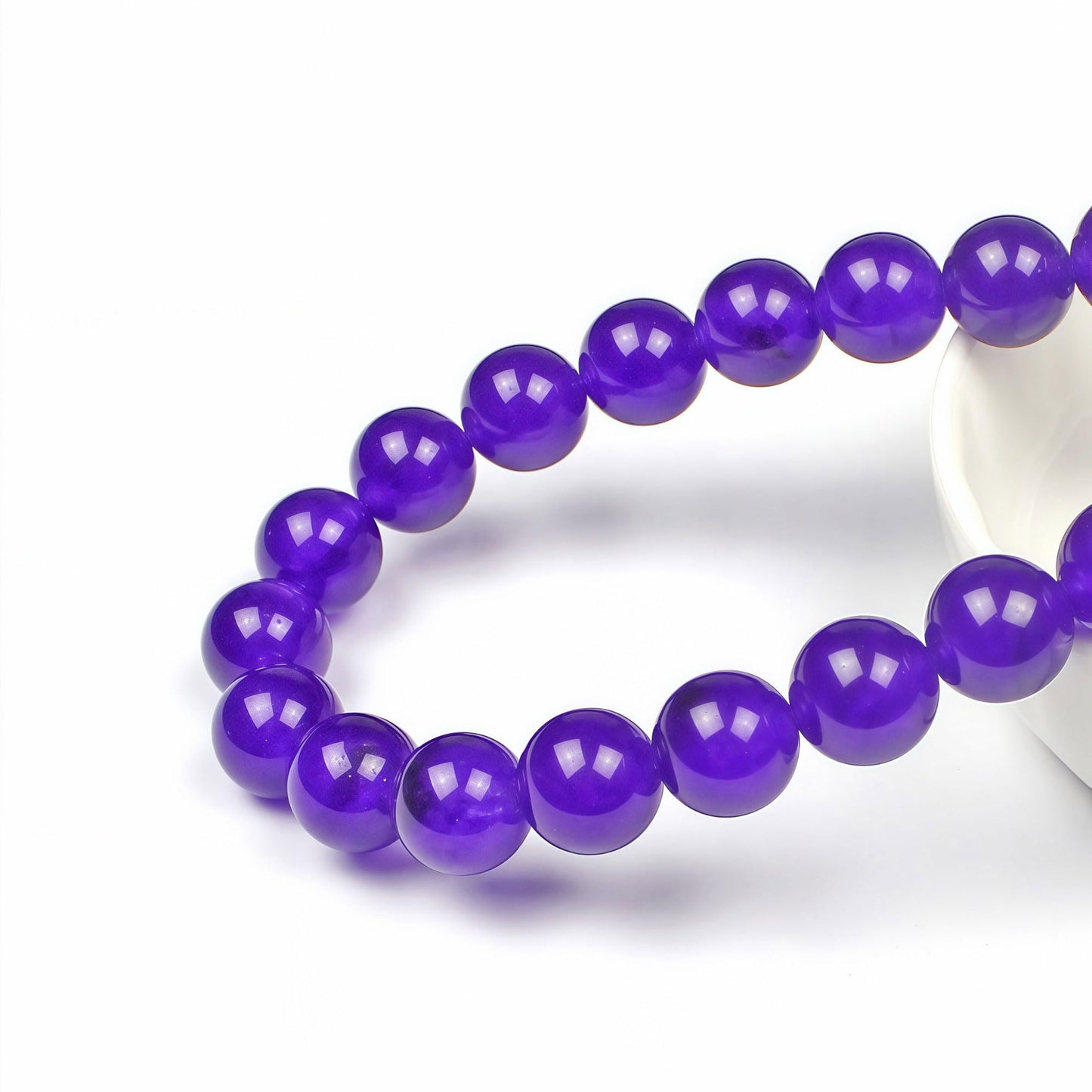 MJDCB Natural Stone Beads Purple Jade Round Loose Beads for Jewelry Making DIY Bracelet Necklace (4mm)