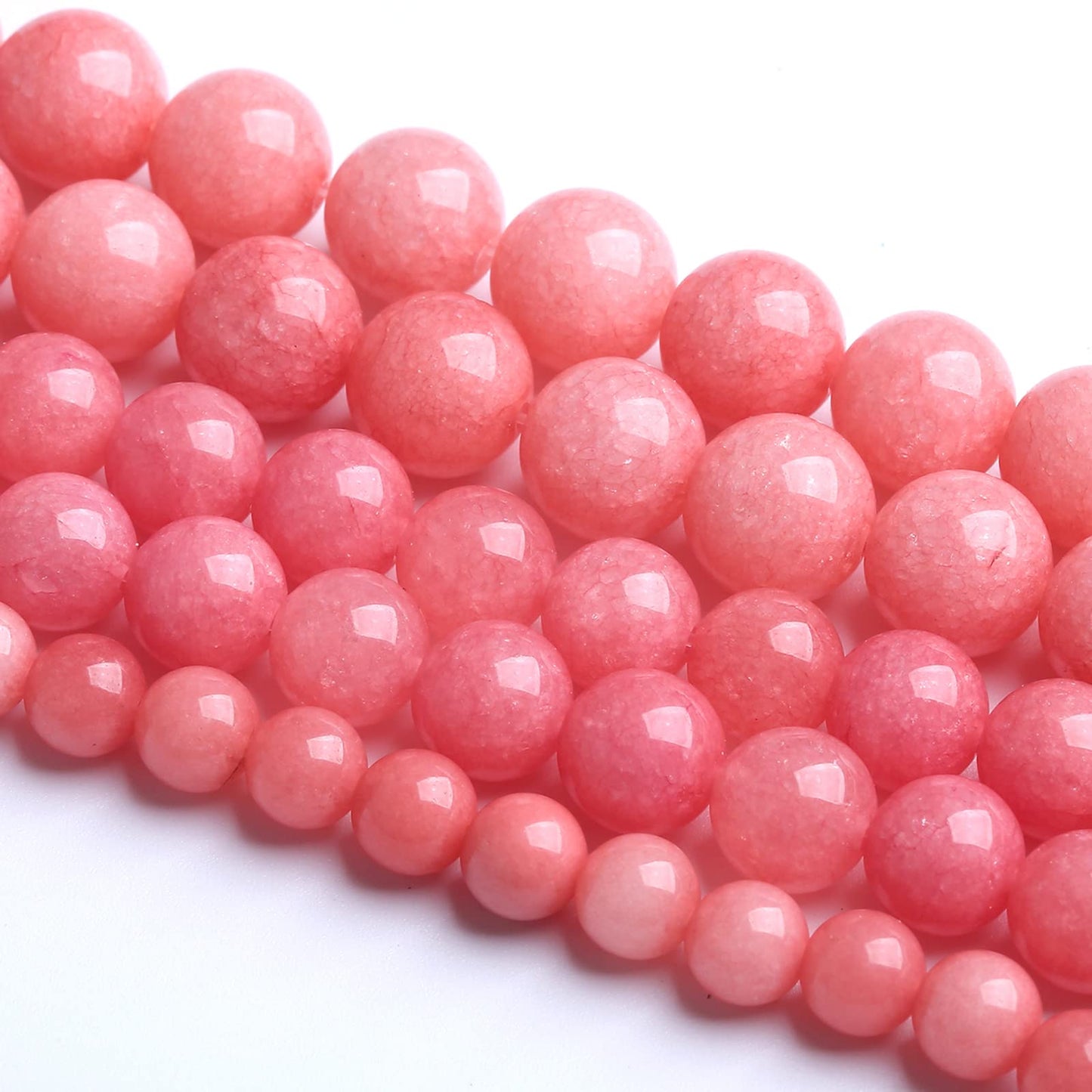 75PCS 10MM Natural Stone Pink Jade Beads Rhodochrosite Chalcedony Beads for Jewelry Making DIY Bracelet 2 Strands