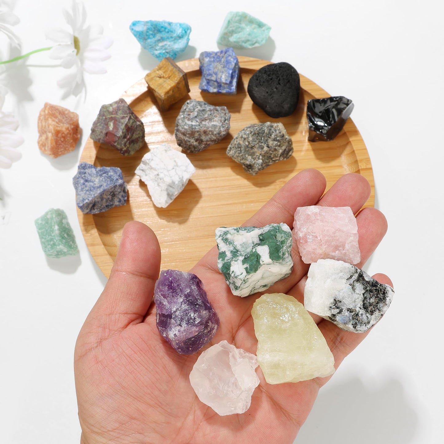 GolbalJew Green Aventurine Natural Raw Crystals 2PCS Healing Crystal Stones 1.2-2.0” Reiki Healing Gemstones for Meditation Chakra Balance Home Decor