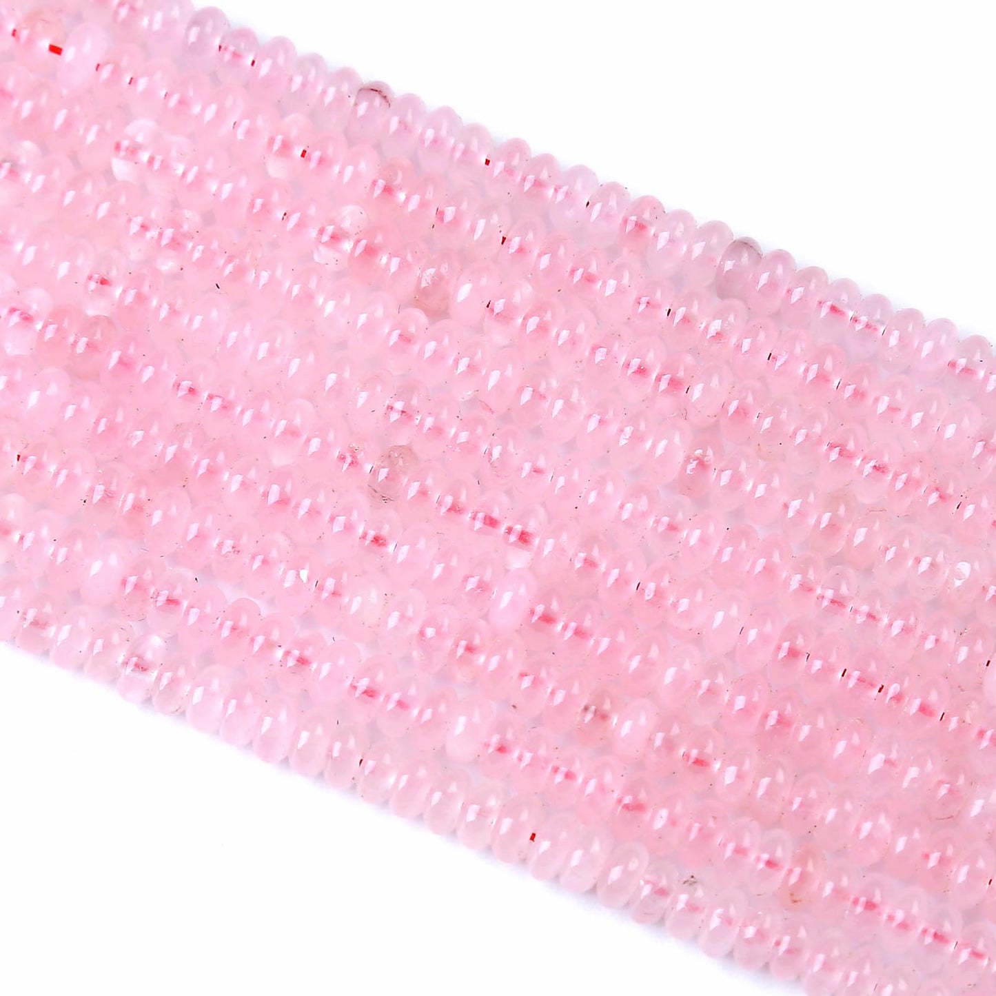 2x4MM 150PCS Rose Quartz Jade Tube Rondelle Abacus Disk Spacer Loose Beads for Jewelry Making