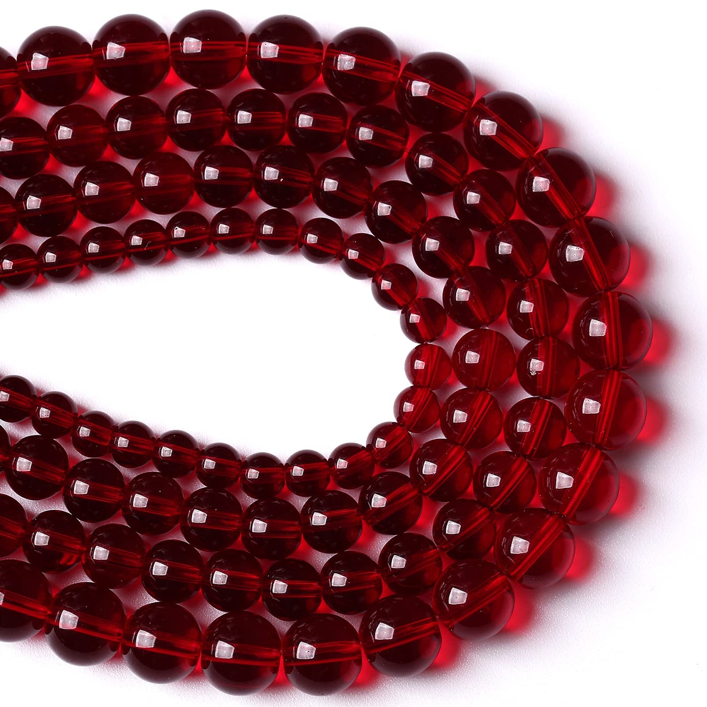 12MM 30PCS Garnet Red Glass Crystal Spacer Loose Beads for Jewelry Making DIY Bracelet 15 Inches 1 Strand