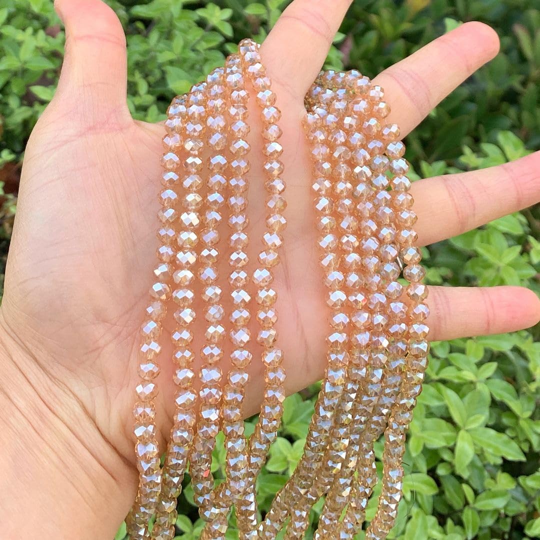 1000pcs Czech Faceted Rondelle Crystal Glass Loose Beads 6mm Spacer Bulk Golden Shadow for DIY Craft Jewelry Making CCR628