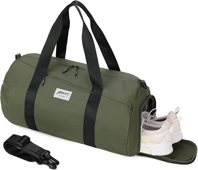BE SMART Waterproof Mens Gym Bag with Shoe Compartment, Duffle Bag with Wet Pocket for Men, Lightweight Large Sport Duffel Bag NO Tpu Pocket for Overnight Weekender, Fitness, Swim, Boxing,Travel