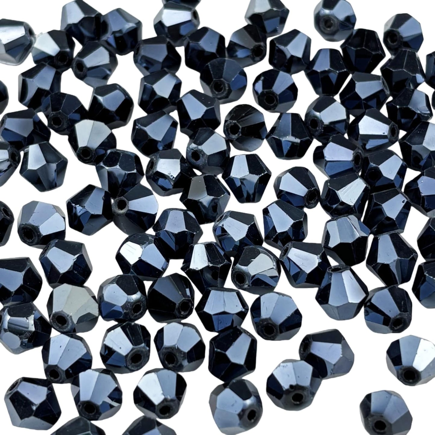 Pinhoollgo 600pcs 3mm Bicone Crystal Glass Beads Faceted Bicone Crystal Beads Bulk Glass Spacer Beads for Bracelets Necklace Pendants Earrings DIY Jewelry Craft Making(Black)