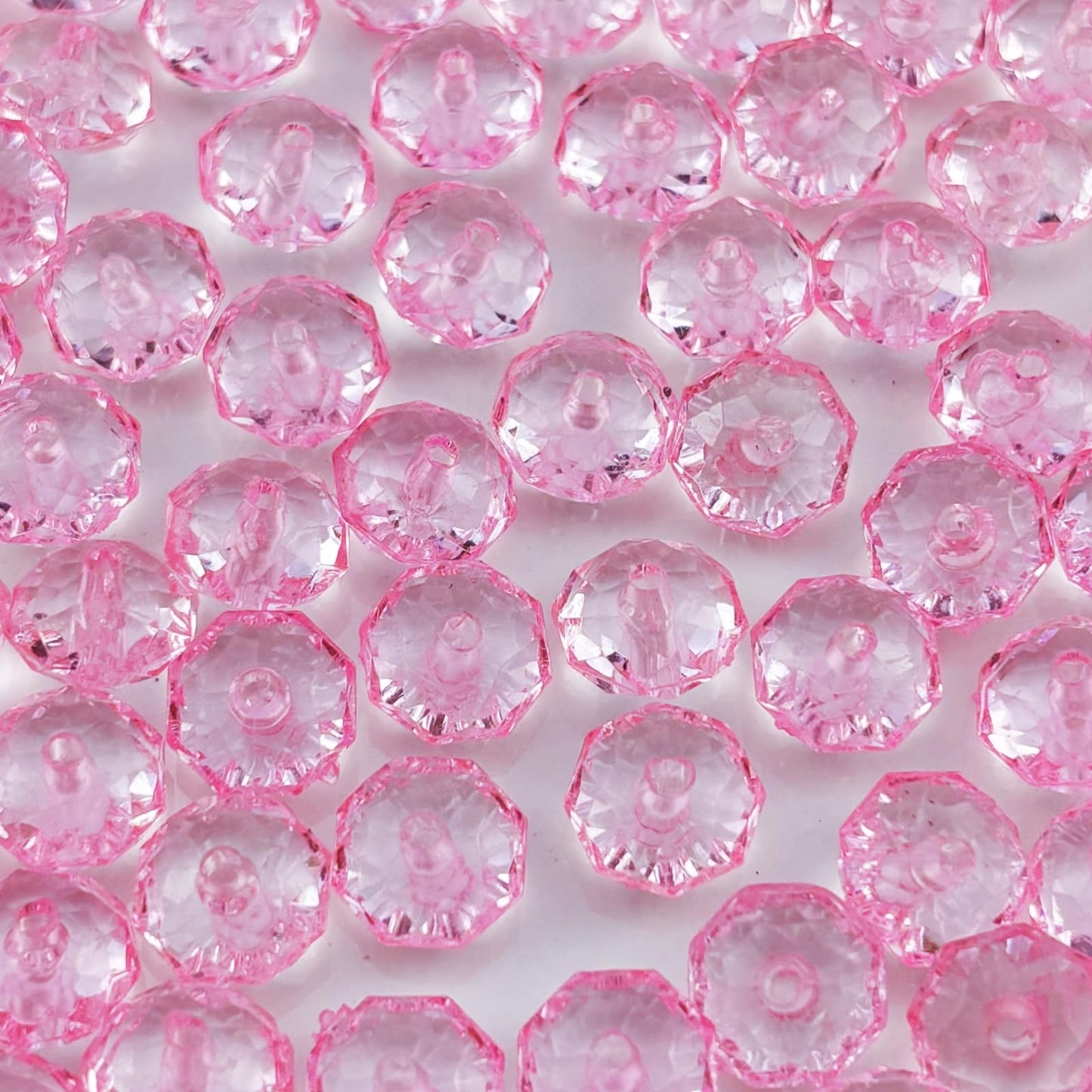 YHYPOCI 1000pcs 6mm Acrylic Crystal Beads, Faceted Rondelle Acrylic Spacer Beads for Wind Chimes Bracelet Necklace Earring Keychain Jewelry Making DIY Crafts(Pink)