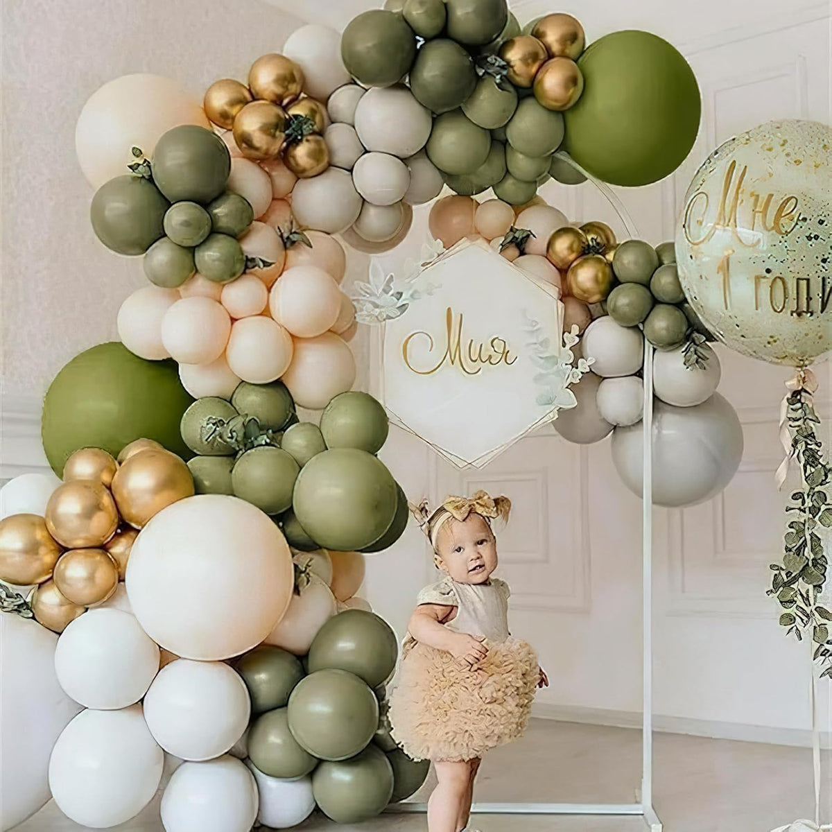 PartyWoo Sage Green Balloons - 50 Pcs 12-Inch Matte Latex Balloons for Weddings & Celebrations