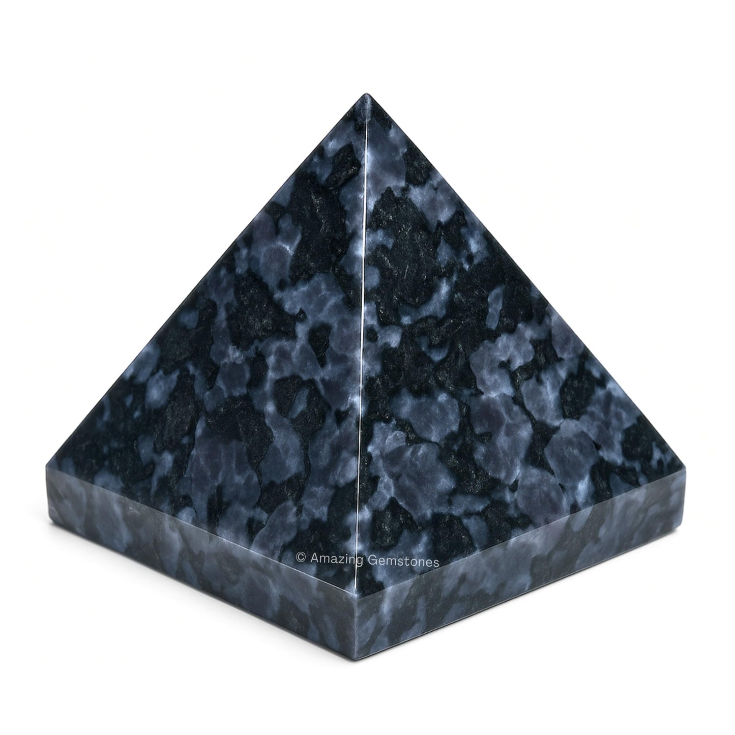 Amazing Gemstone Indigo Gabbro Pyramid Crystal Healing Stones - 1" Great Pyramid Figurine of Natural Stone Pyramid for Meditation, Reiki, Chakra Balancing and Crystal Pyramids Grid