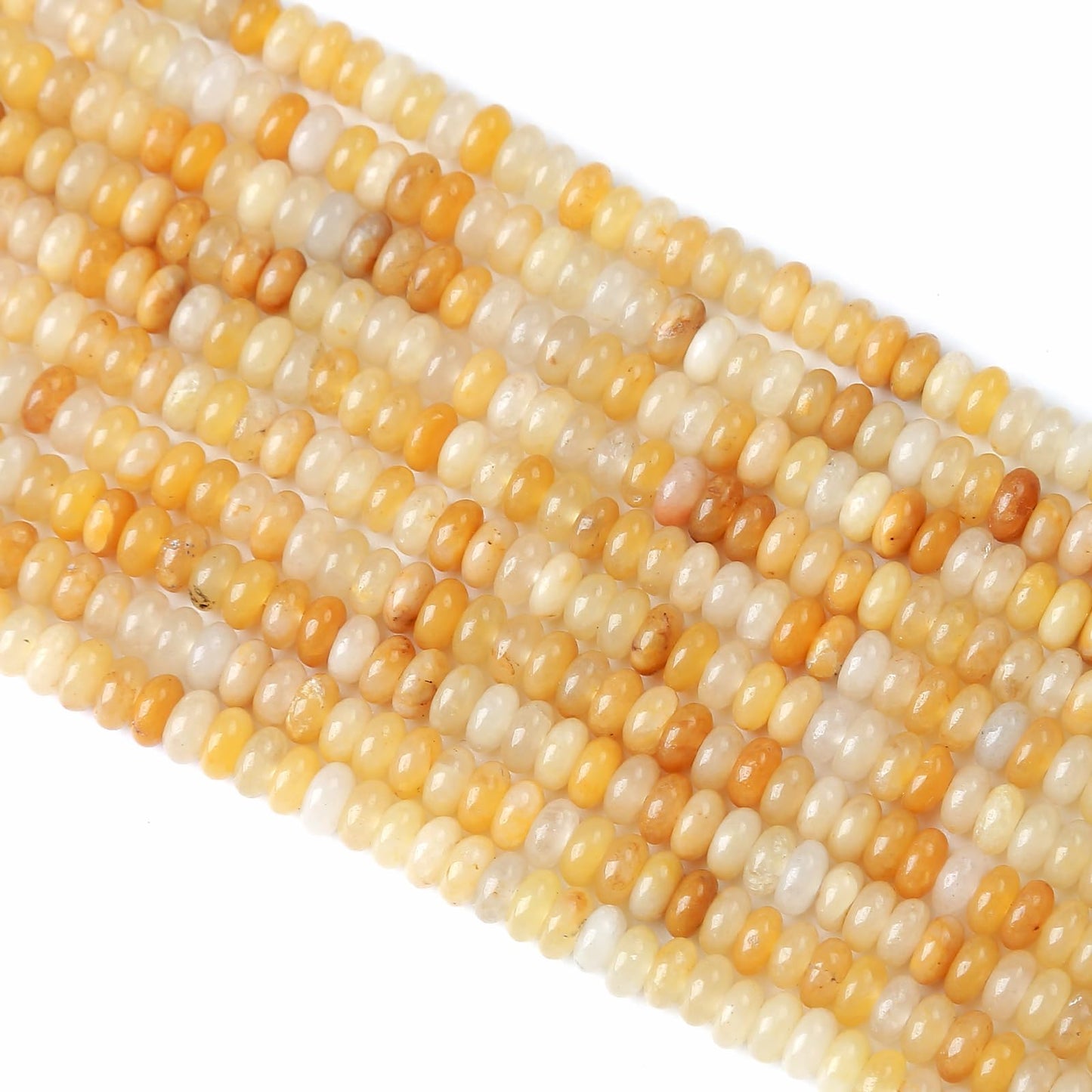 2x4MM 150PCS Yellow Jade Tube Rondelle Abacus Disk Spacer Loose Beads for Jewelry Making