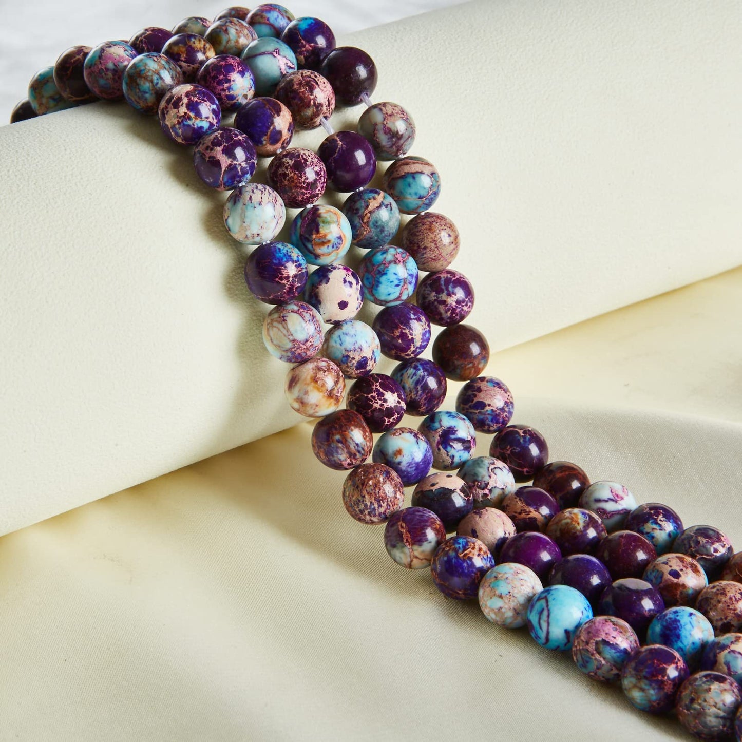 100pcs 10mm Colorful Imperial Jasper Beads Natural Gemstone Beads Round Loose Beads for Jewelry Making